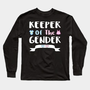 Keeper Of The Gender Gift, Cute Gender Reveal Party Idea Tee Long Sleeve T-Shirt